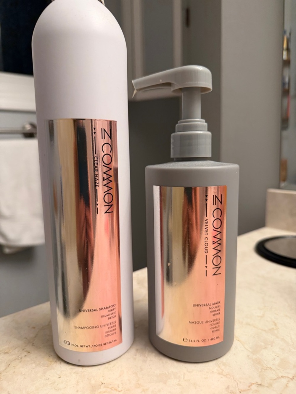 In Common Universal Shampoo & Mask Set - Rose Gold Accents